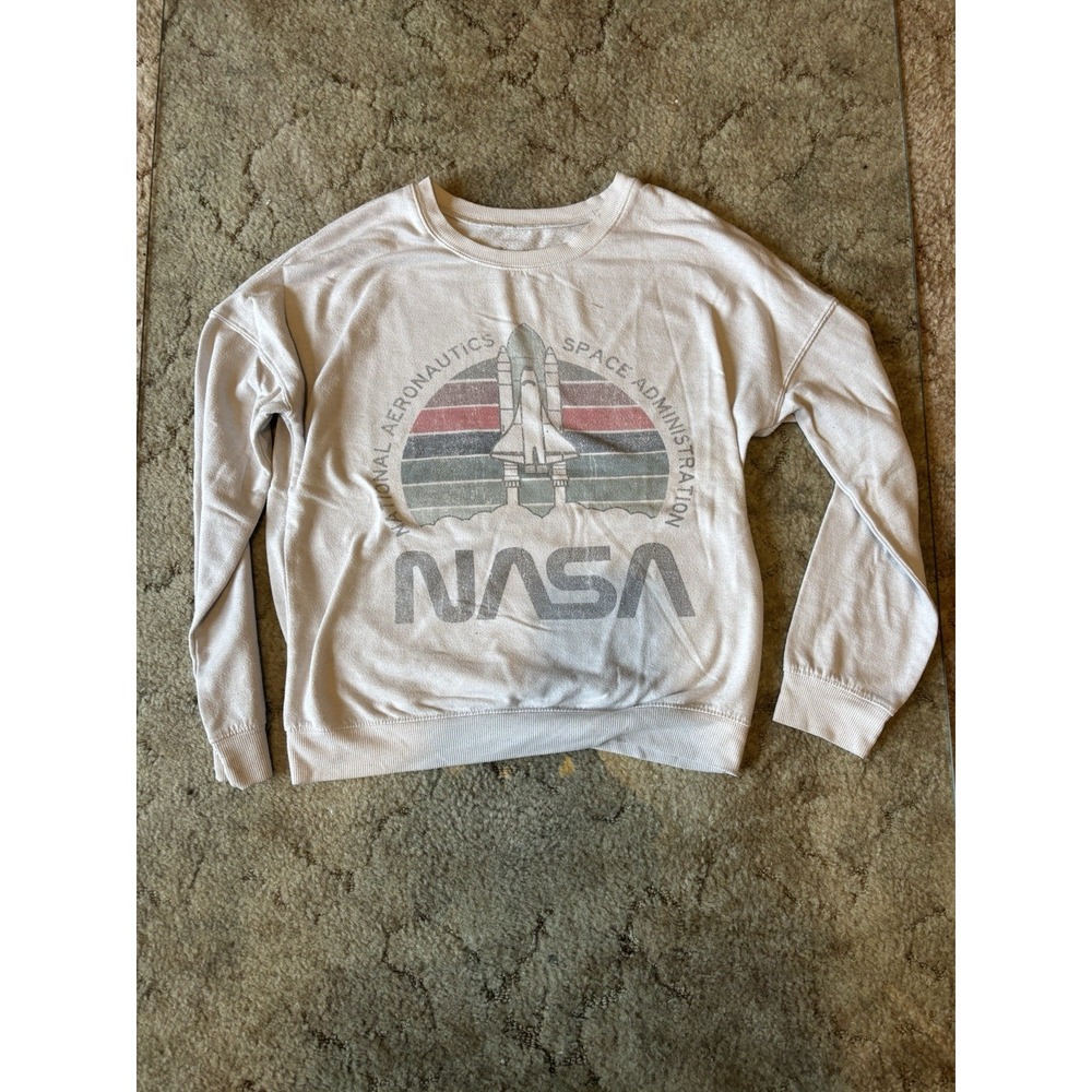 Zoe + Liv NASA Sweatshirt Men M Multicolor Good Retro Rainbow Space Shuttle